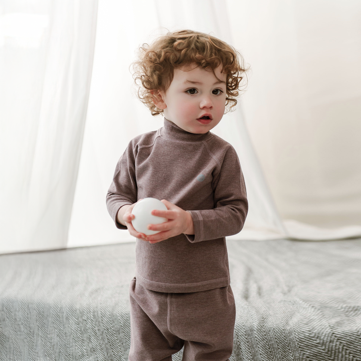 Bamboo Cotton Basics Mock Neck Long Sleeve Shirt – Elderberry