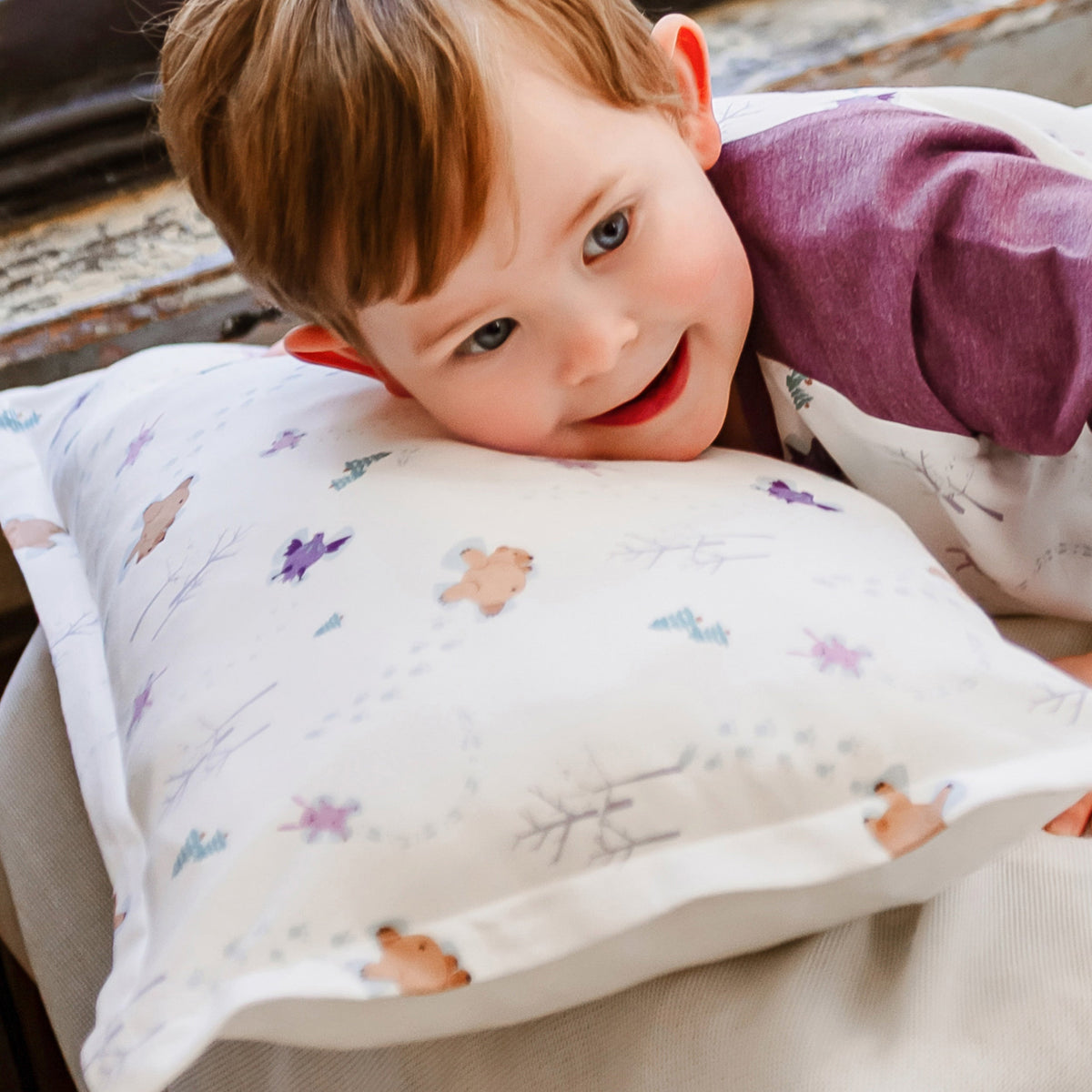 Bamboo Cotton Jersey Toddler Pillowcase – Snow Angels