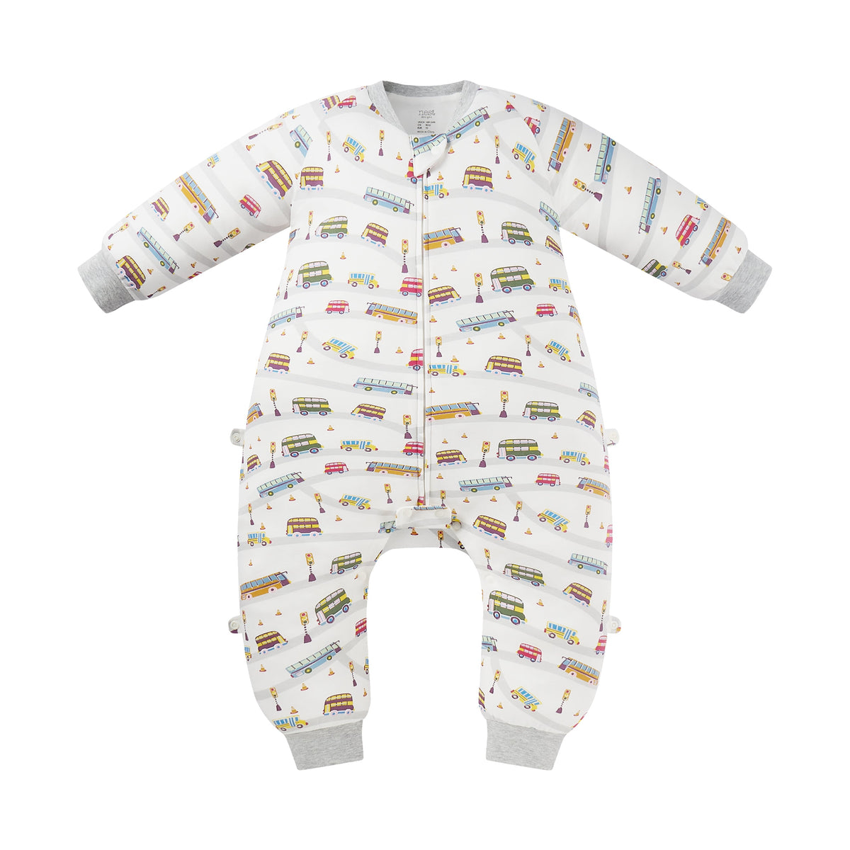 Organic Cotton Long Sleeve Footed Sleep Bag | 1.0 TOG – Wheels On The Bus