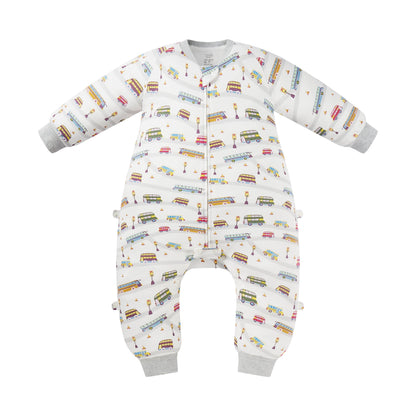 Organic Cotton Long Sleeve Footed Sleep Bag | 1.0 TOG – Wheels On The Bus