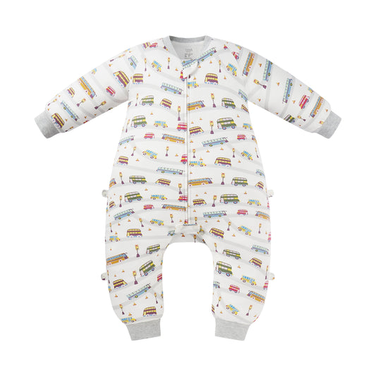 Organic Cotton Long Sleeve Footed Sleep Bag | 1.0 TOG – Wheels On The Bus