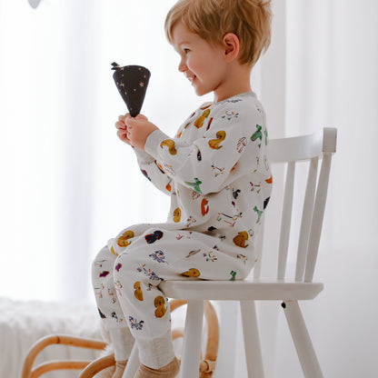 Bamboo Muslin Raglan Long Sleeve Footed Sleep Bag | 2.5 TOG – Bingo