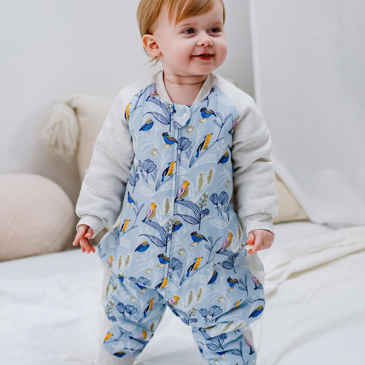 Bamboo Muslin Raglan Long Sleeve Footed Sleep Bag | 2.5 TOG – Alouette