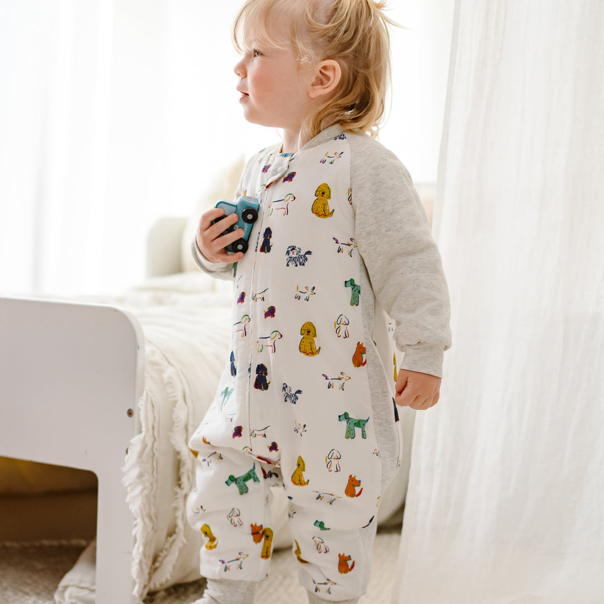 Bamboo Muslin Raglan Long Sleeve Footed Sleep Bag | 2.5 TOG – Bingo