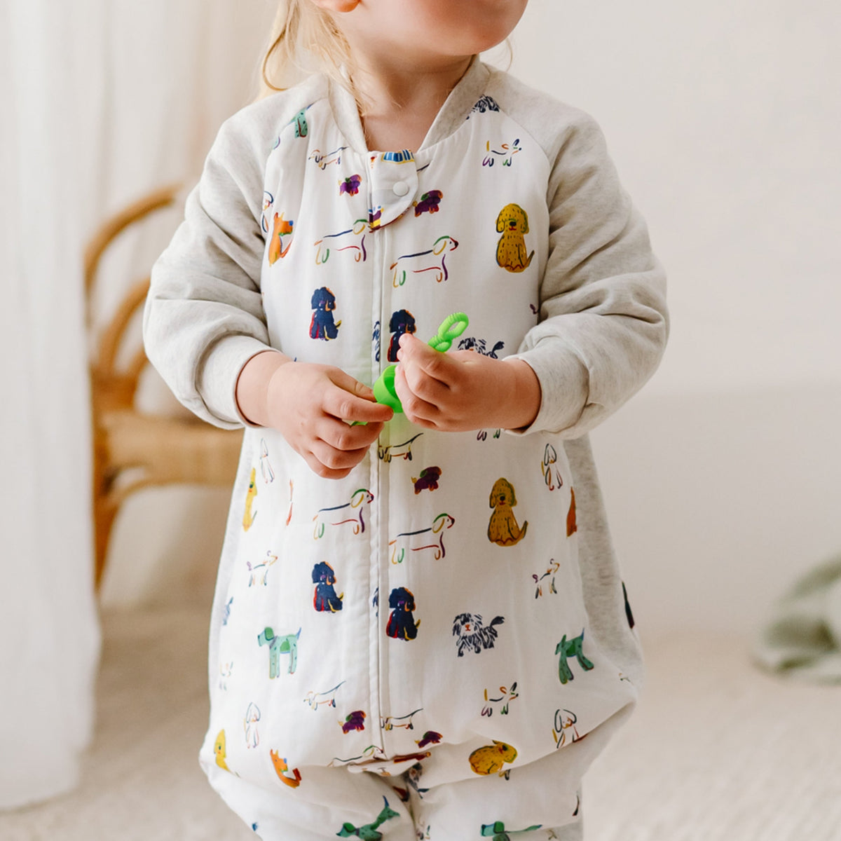 Bamboo Muslin Raglan Long Sleeve Footed Sleep Bag | 2.5 TOG – Bingo