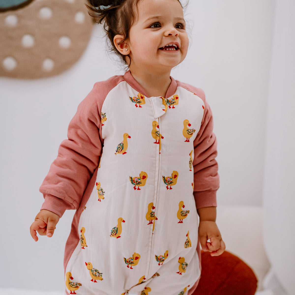 Bamboo Muslin Raglan Long Sleeve Footed Sleep Bag | 2.5 TOG – Five Little Ducks