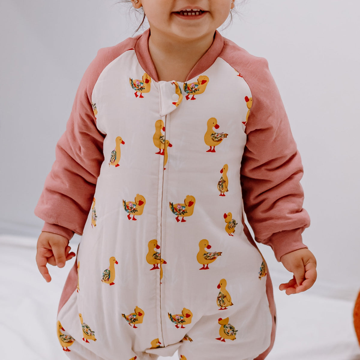 Bamboo Muslin Raglan Long Sleeve Footed Sleep Bag | 2.5 TOG – Five Little Ducks