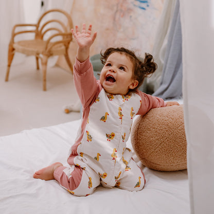 Bamboo Muslin Raglan Long Sleeve Footed Sleep Bag | 2.5 TOG – Five Little Ducks