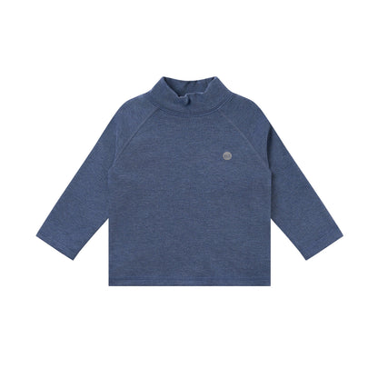 Bamboo Cotton Basics Mock Neck Long Sleeve Shirt – Vintage Indigo