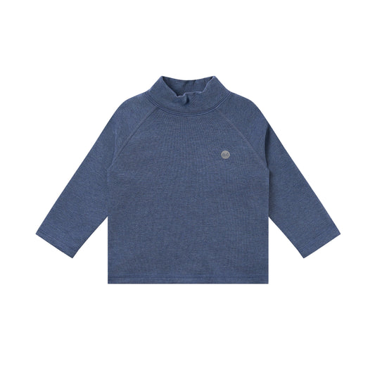 Bamboo Cotton Basics Mock Neck Long Sleeve Shirt – Vintage Indigo