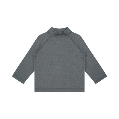 Bamboo Cotton Basics Mock Neck Long Sleeve Shirt – Charcoal