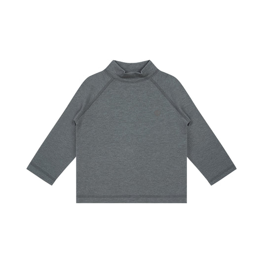Bamboo Cotton Basics Mock Neck Long Sleeve Shirt – Charcoal