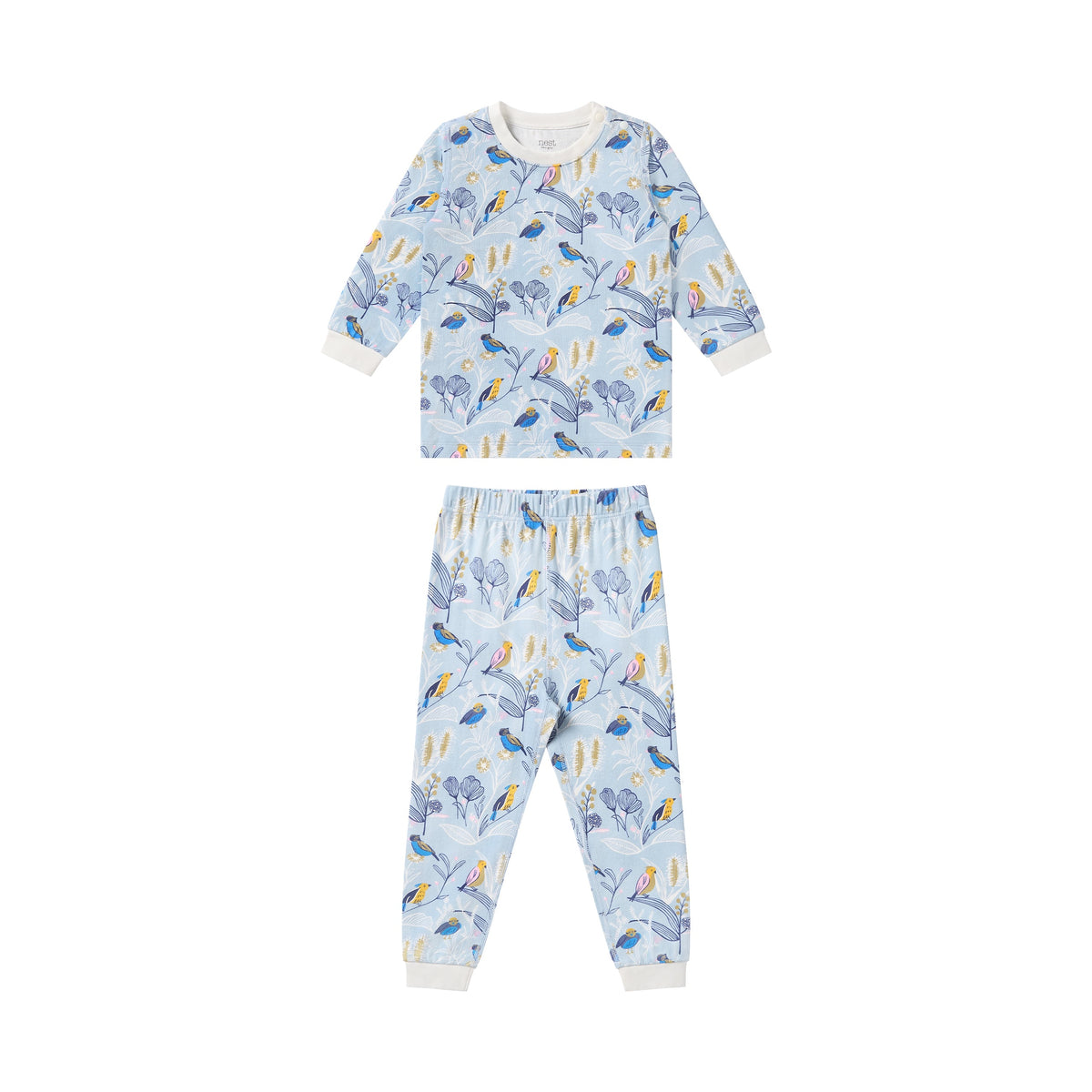 Organic Cotton Long Sleeve Two-Piece PJ Set in Alouette