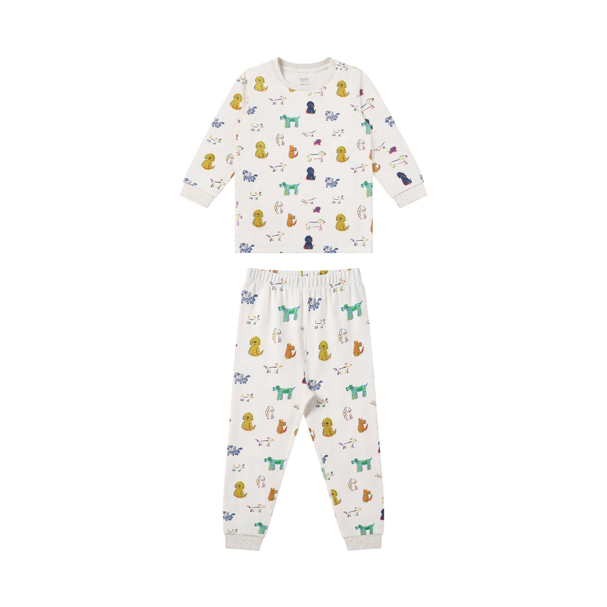 Organic Cotton Long Sleeve Two-Piece PJ Set in Bingo
