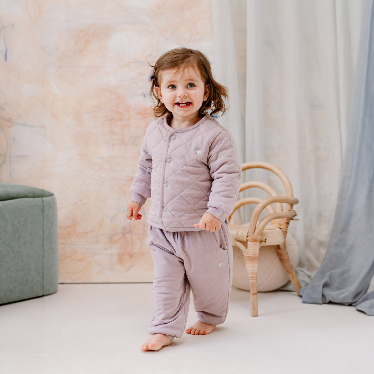 Tanboocel Basics Quilted Jacket – Dusty Rose
