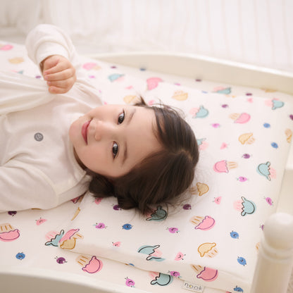 Bamboo Cotton Jersey Nook Toddler Pillow with Pillowcase – Muffin Man