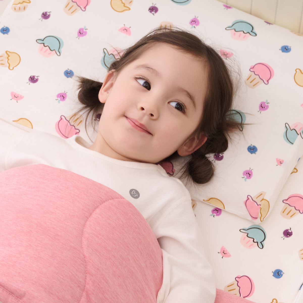 Bamboo Cotton Jersey Nook Toddler Pillow with Pillowcase – Muffin Man