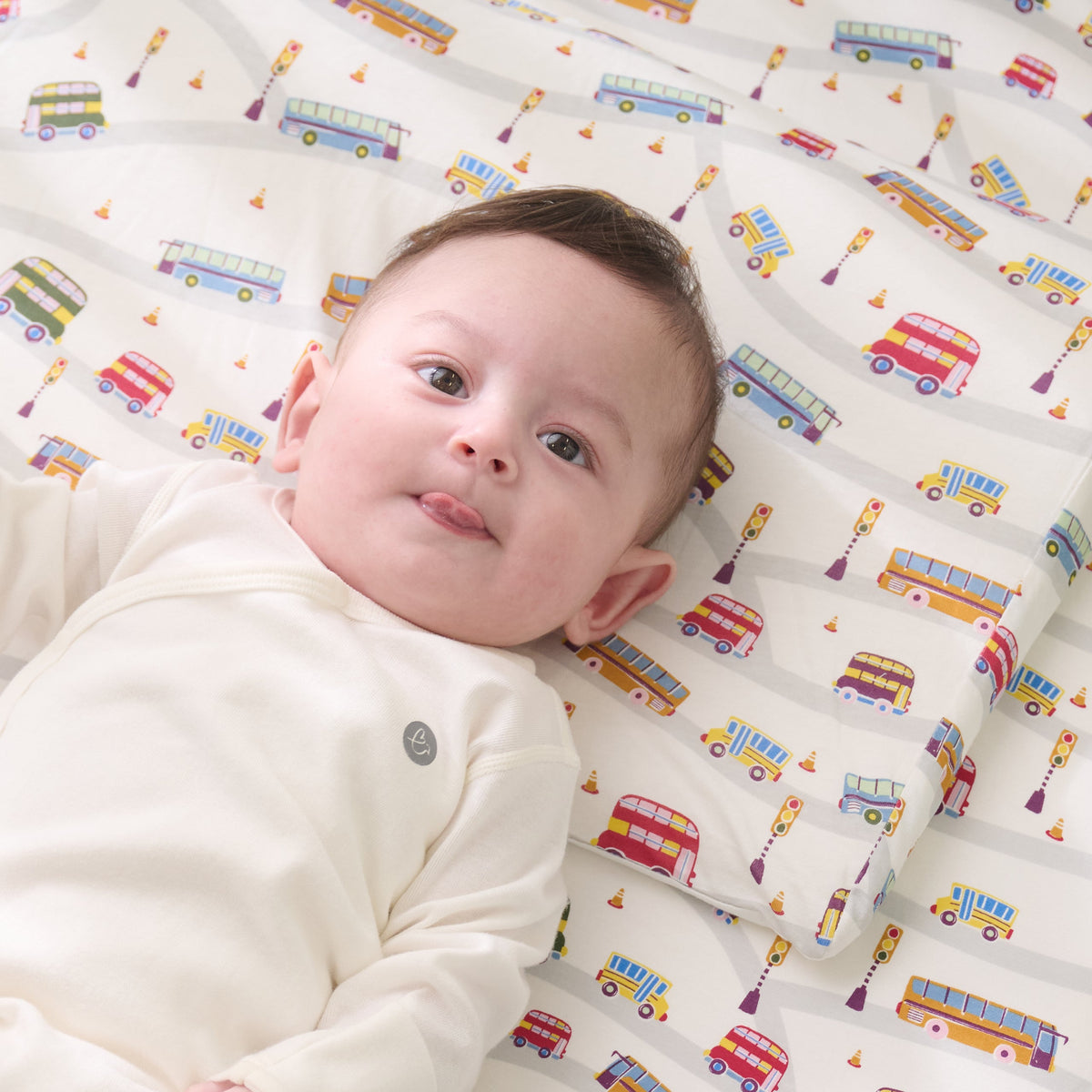 Bamboo Cotton Jersey Nook Toddler Pillow with Pillowcase – Wheels On The Bus