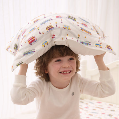 Bamboo Cotton Jersey Toddler Pillowcase – Wheels On The Bus