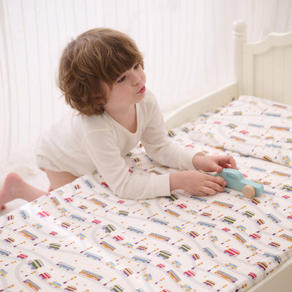 Bamboo Cotton Jersey Nook Twin Fitted Sheet – Wheels On The Bus