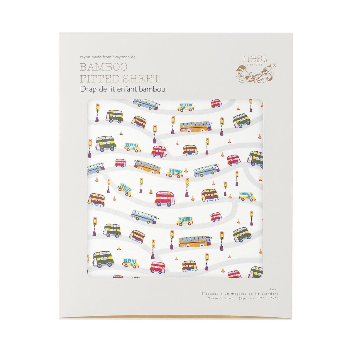 Bamboo Cotton Jersey Nook Twin Fitted Sheet – Wheels On The Bus