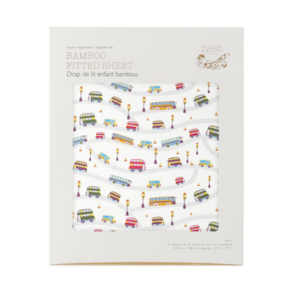 Bamboo Cotton Jersey Nook Twin Fitted Sheet – Wheels On The Bus