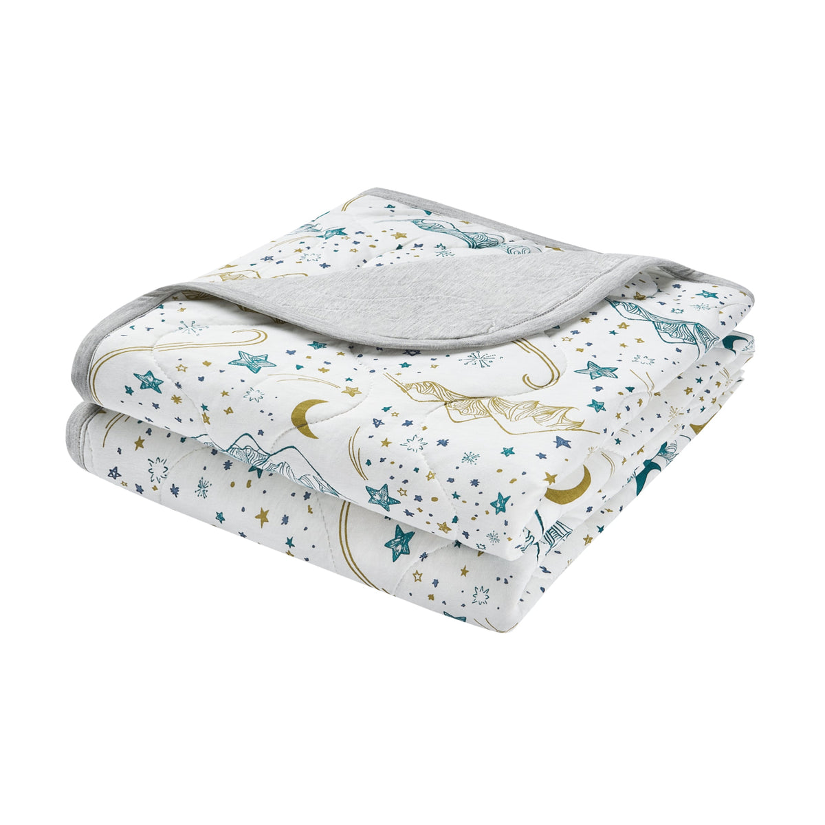 Bamboo Jersey Nook Quilted Cozy Blanket | 2.0 TOG – Stars White (Double)