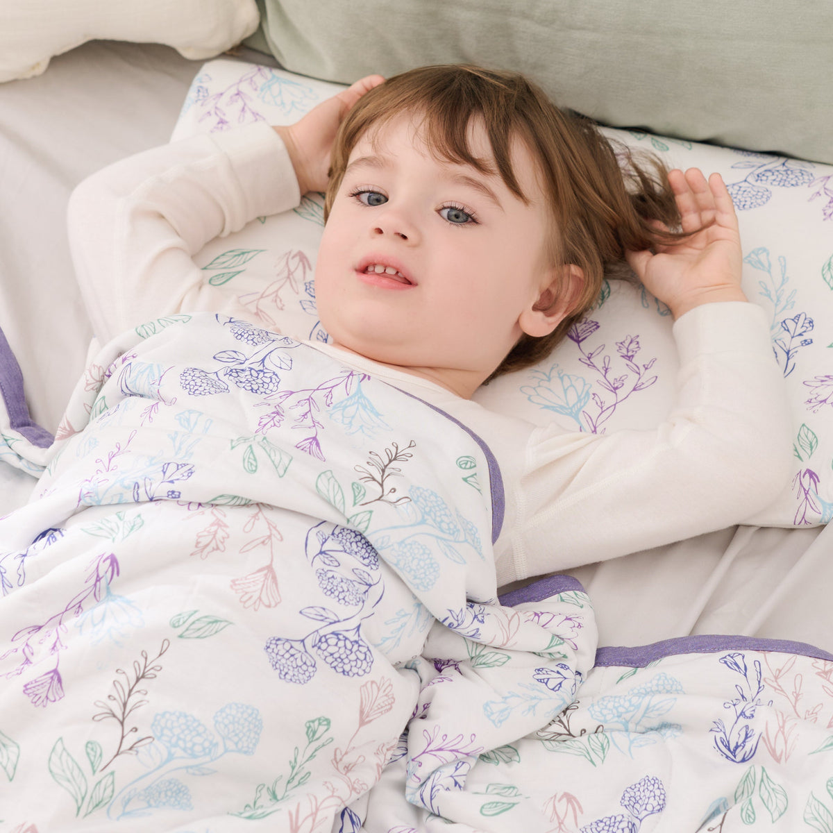 Bamboo Jersey Nook Quilted Cozy Blanket | 2.0 TOG – Breezy Blooms (Double)