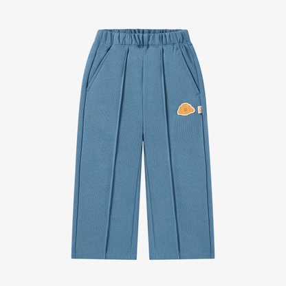French Terry Smiley Brunch Wide Leg Pants - Oceanview