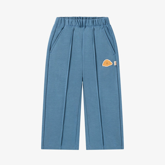 French Terry Smiley Brunch Wide Leg Pants - Oceanview