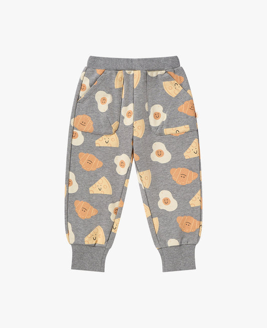 French Terry Smiley Side Up Joggers - Smiley Side Up