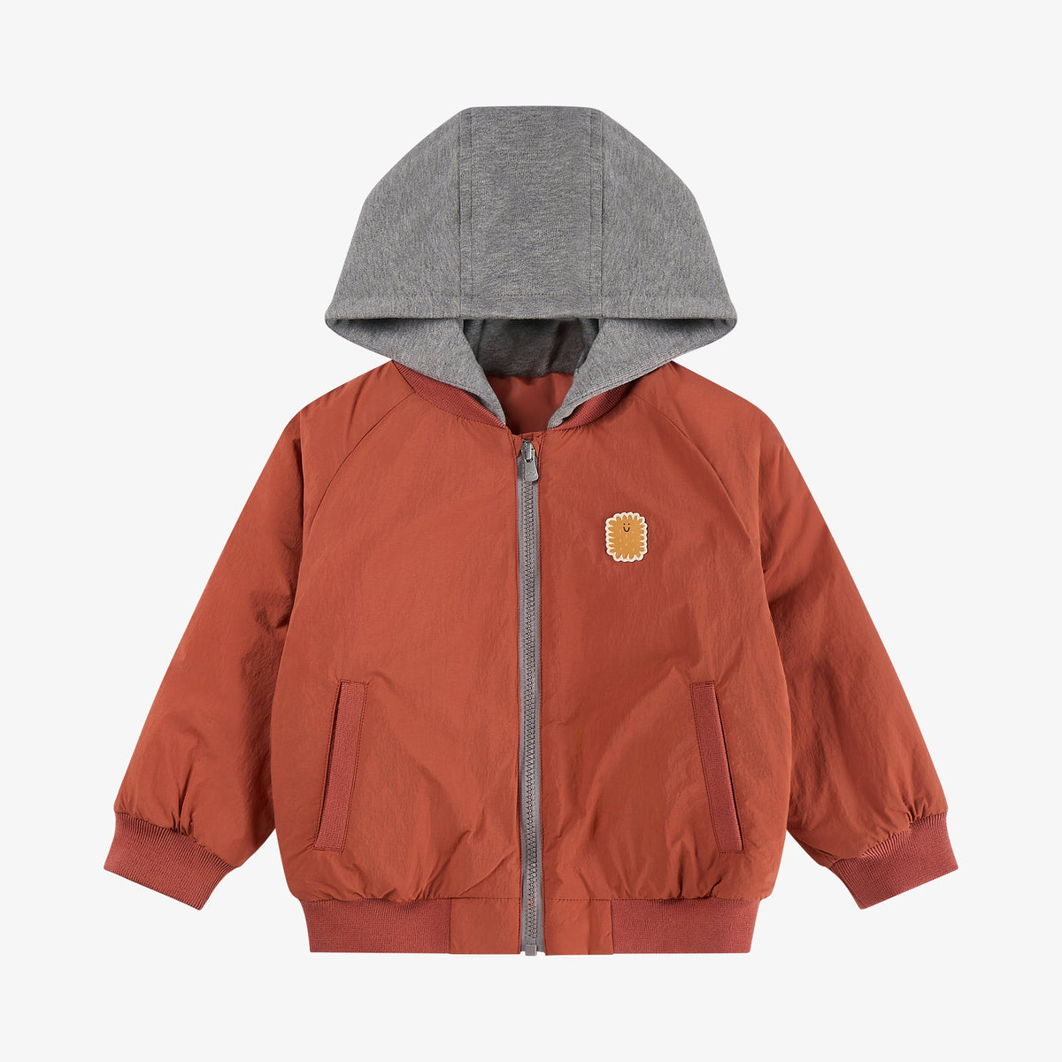 Recycled Nylon Taslon Cozy Crumbs Baseball Jacket - Redwood Burl