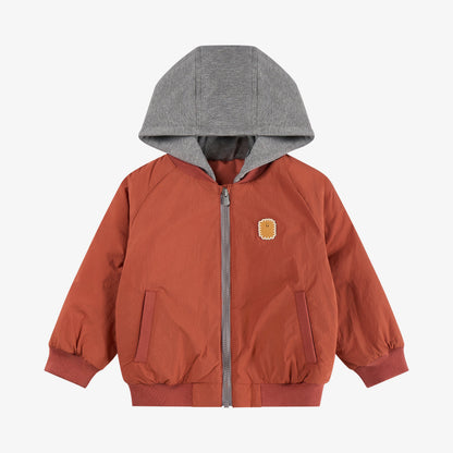 Recycled Nylon Taslon Cozy Crumbs Baseball Jacket - Redwood Burl