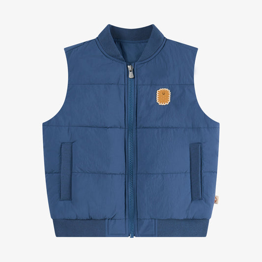 Biscuits & Vine Puffer Vest - Sea Blue