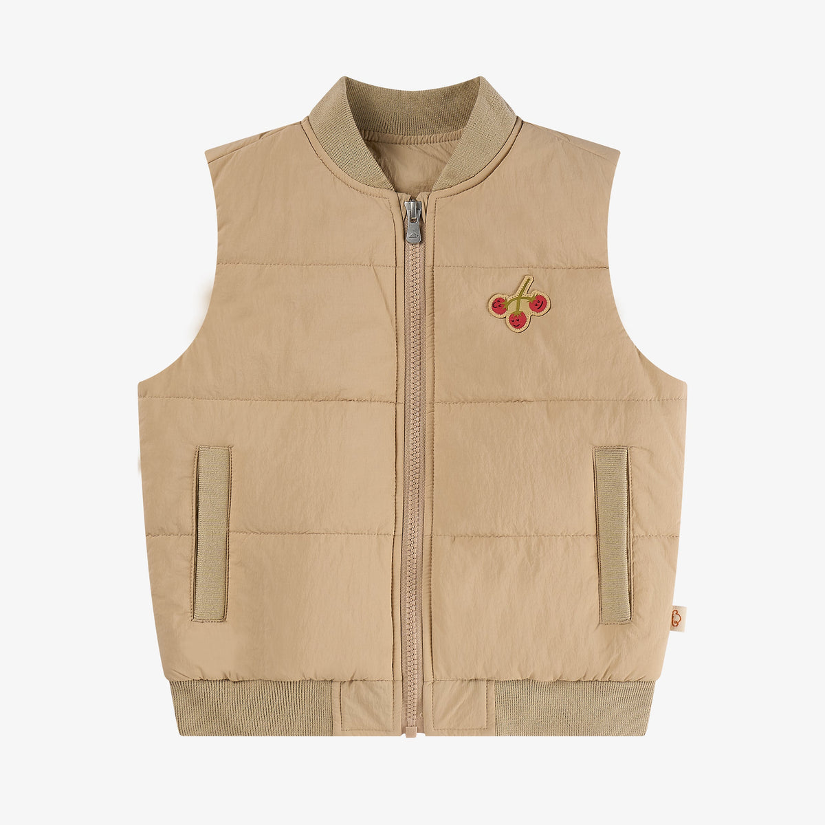 Biscuits & Vine Puffer Vest - Toast