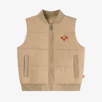 Biscuits & Vine Puffer Vest - Toast