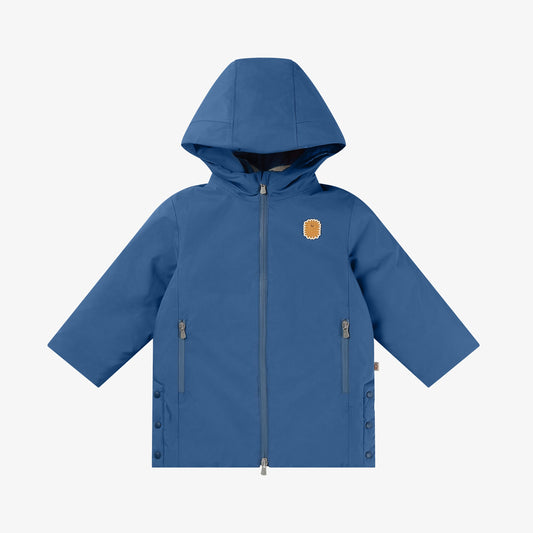 Polyester Biscuits & Vine Waterproof Down Parka - Sea Blue