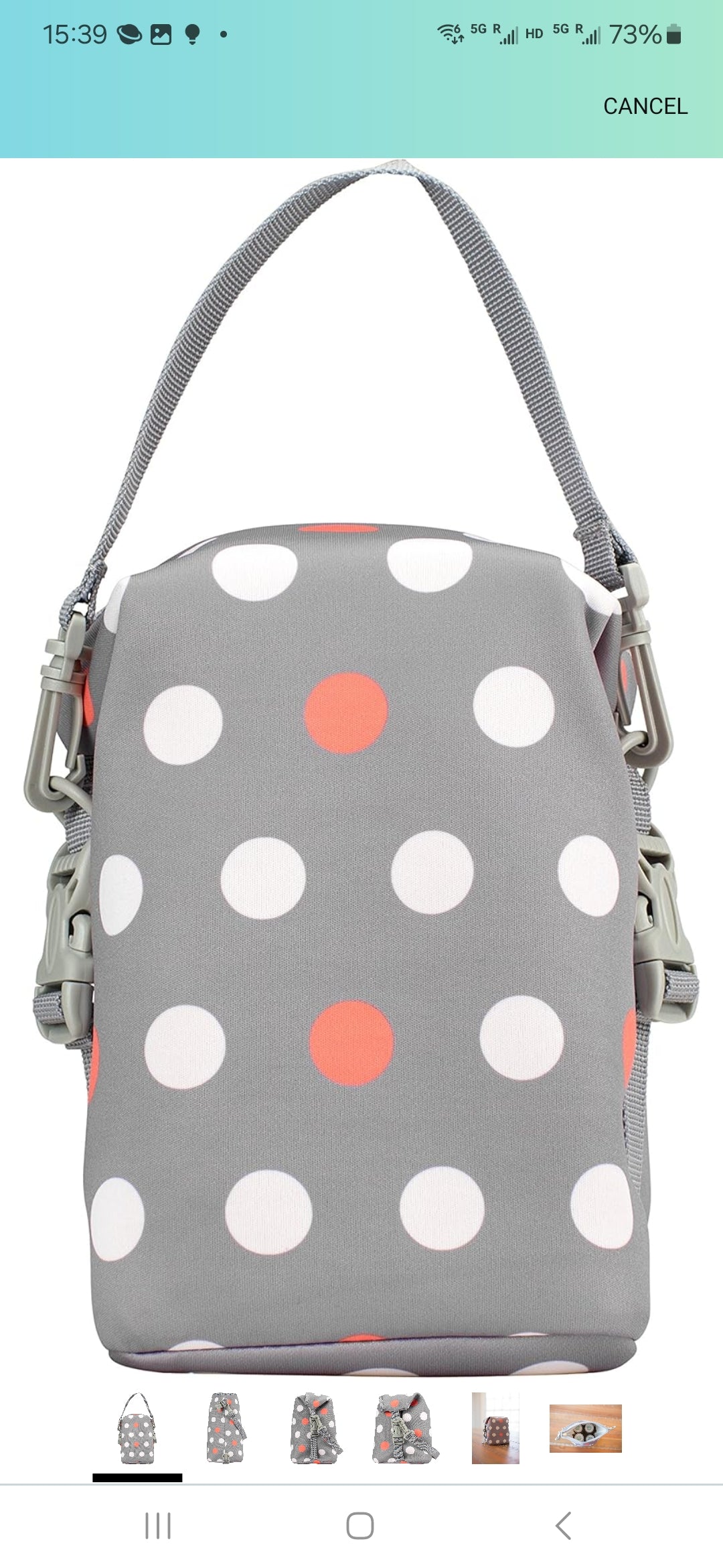 Convertible Bottle Tote, Polka Dot