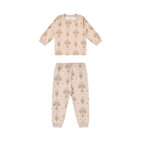 Organic Cotton Long Sleeve Two-Piece PJ Set in Meadow Sweet