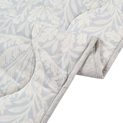 Acorn Slate Blue blanket quilted fabric edge detail
