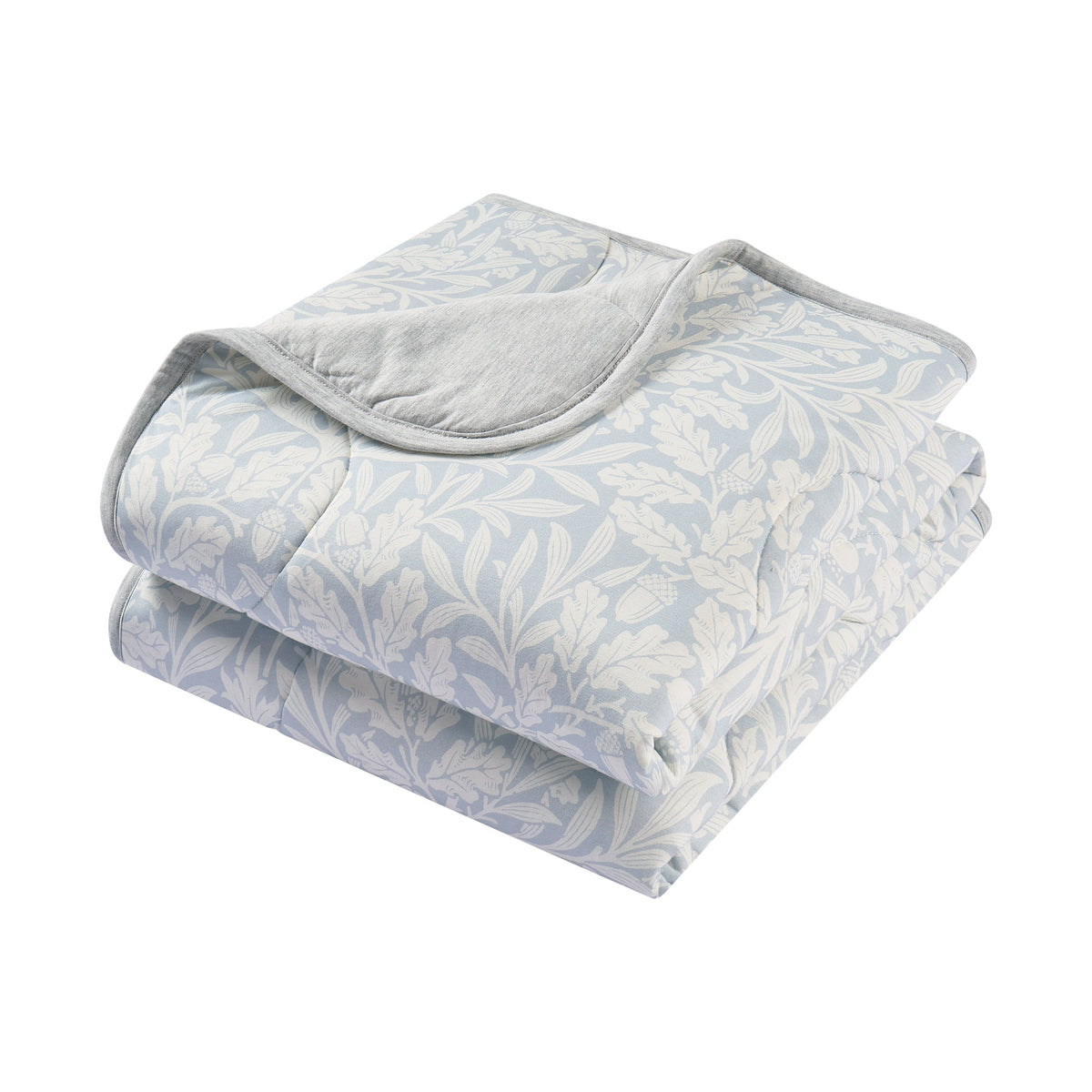 Bamboo Jersey Nook Quilted Cozy Blanket 2.0 TOG in Acorn Slate Blue, folded flat lay