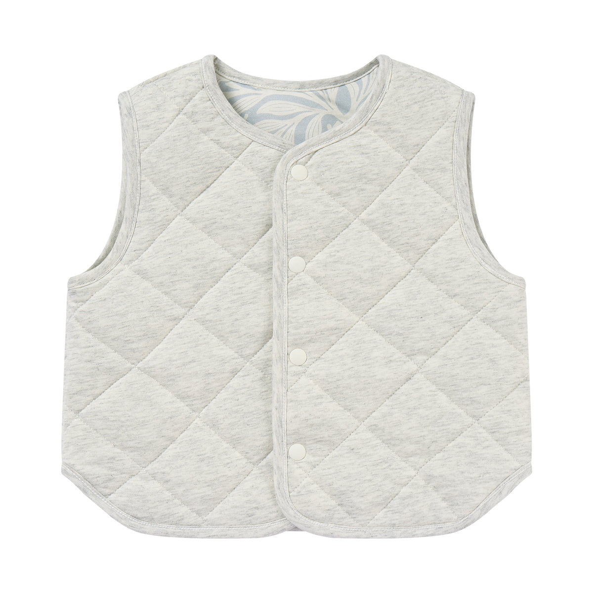 Organic Cotton Quilted Vest – Acorn Slate Blue