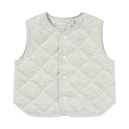Organic Cotton Quilted Vest – Acorn Slate Blue