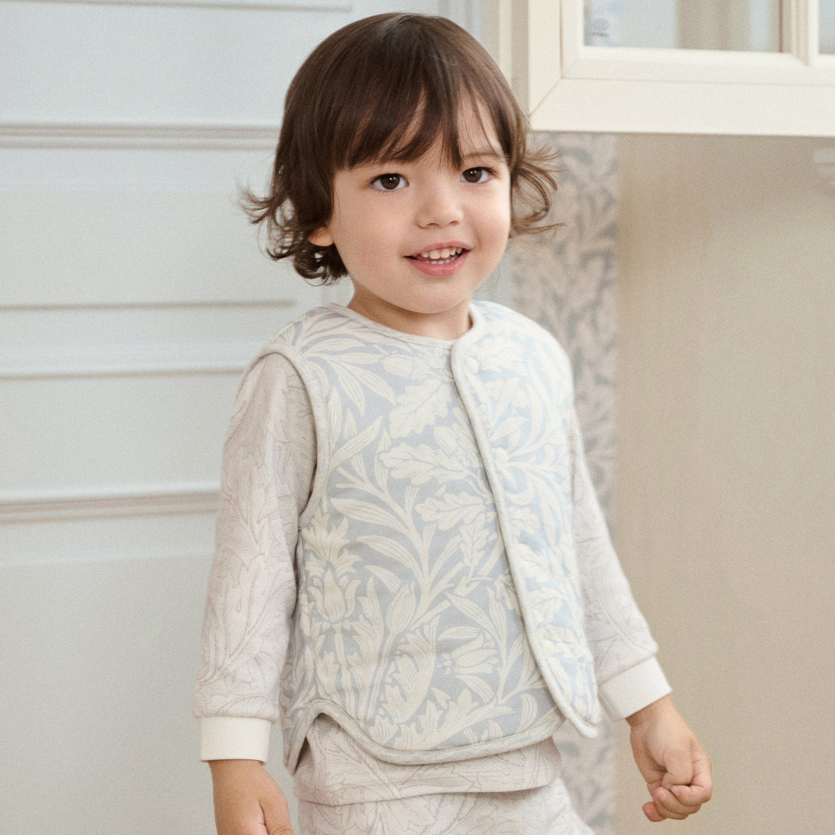 Organic Cotton Quilted Vest – Acorn Slate Blue