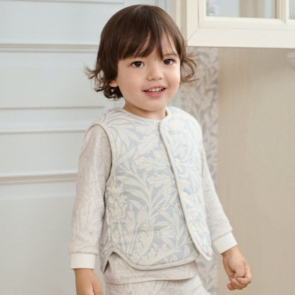 Organic Cotton Quilted Vest – Acorn Slate Blue