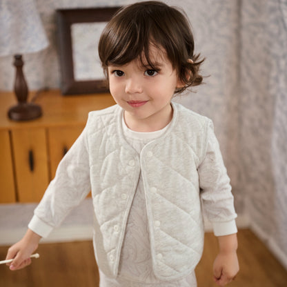 Organic Cotton Quilted Vest – Acorn Slate Blue