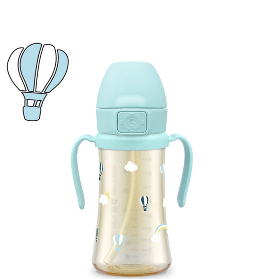 New PPSU Straw Cup - Creamy Blue 300ML - Hello Kids Baby Store