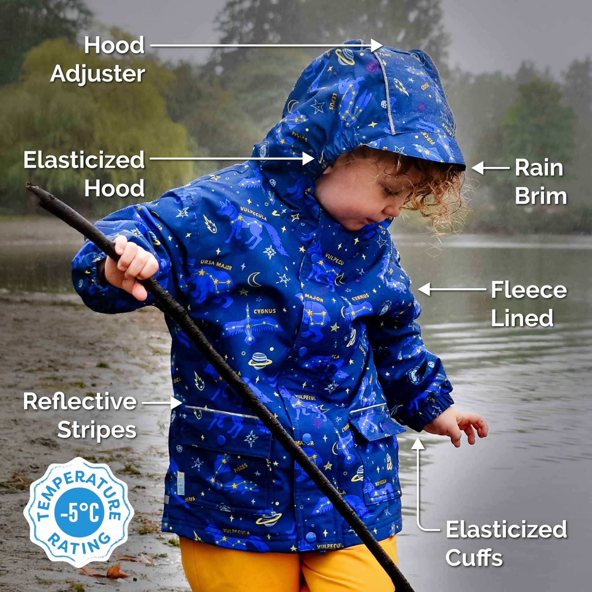 Kids Fleece Lined Rain Jackets | Dusty Pink - Hello Kids Baby Store