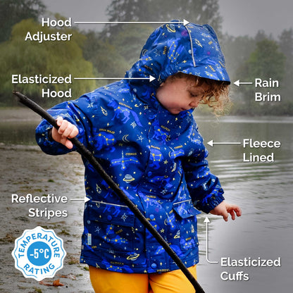 Kids Fleece Lined Rain Jackets | Dusty Pink - Hello Kids Baby Store