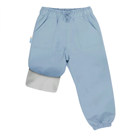 Kids Fleece Lined Rain Pants | Dusty Blue - Hello Kids Baby Store